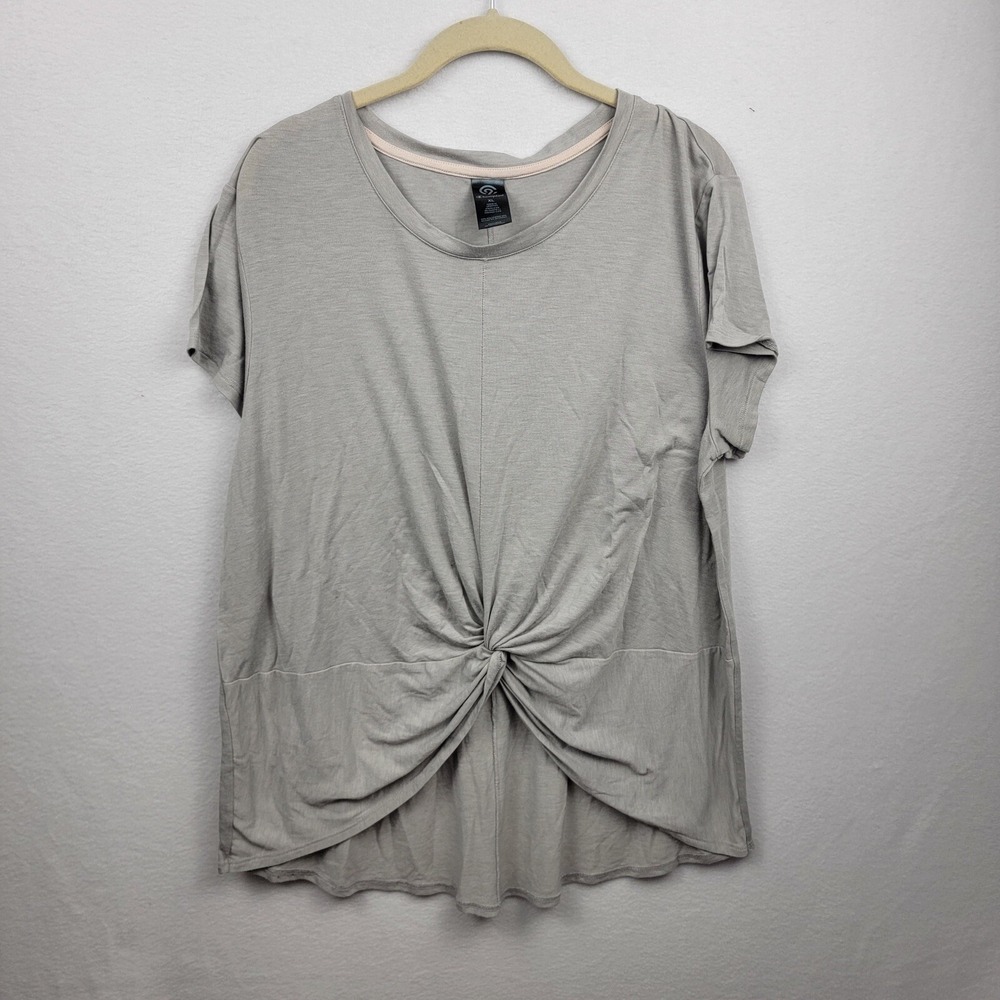 Champion blouse tshirt knotted front grey size XL